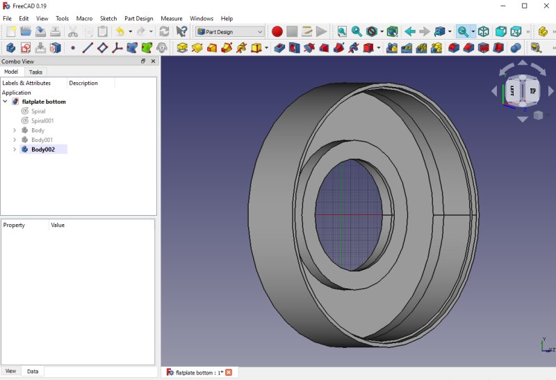 CAD design with spiral pattern