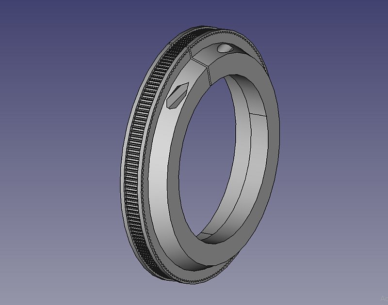 3D CAD: Pentax 645 300 mm f 1/4 ED lens tube ring