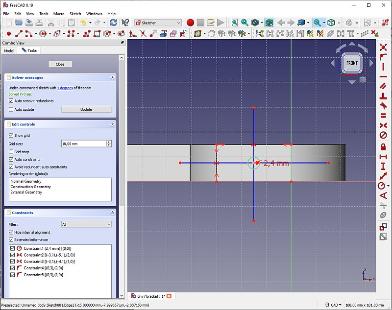 3D CAD: motor focuser bracket