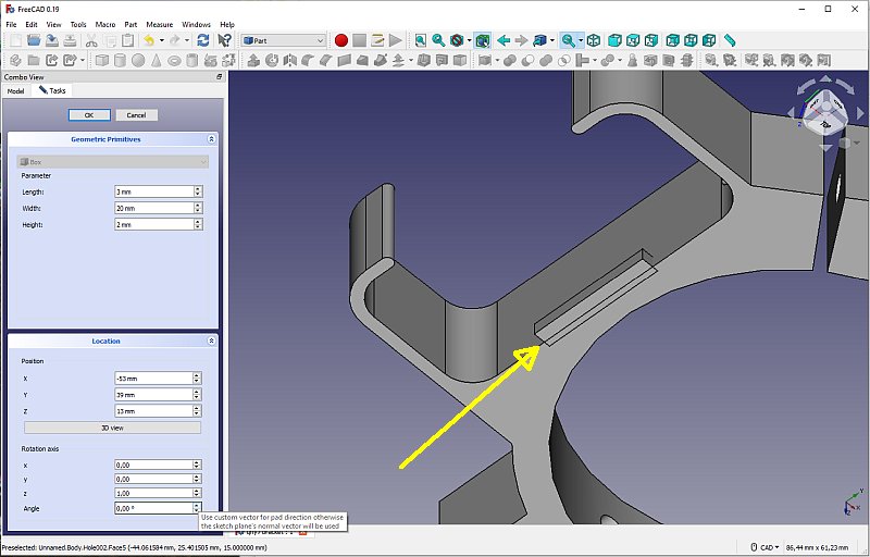 3D CAD: motor focuser bracket