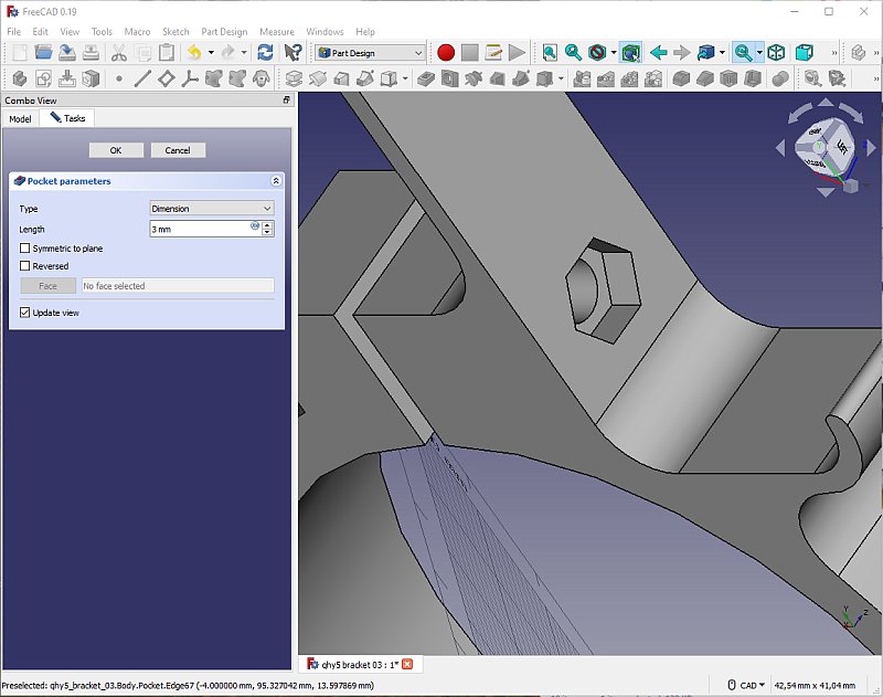 3D CAD: motor focuser bracket
