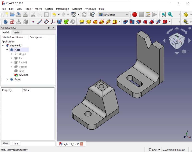 3D CAD: Sight for telescope