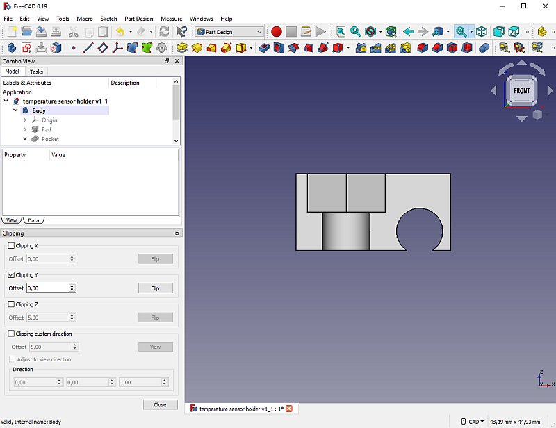 3D CAD: Making a temperature sensor holder