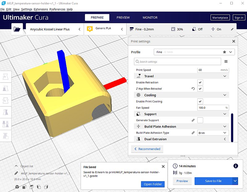 3D CAD: Making a temperature sensor holder