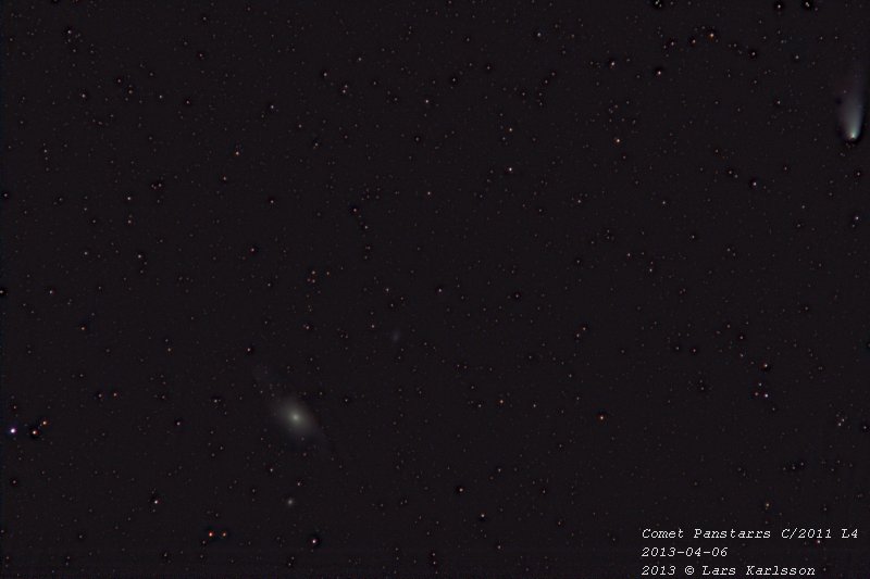 PanSTARRS C/2011 L4 and M31 Anderomeda galaxy, Sweden 2013