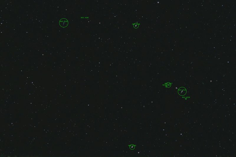 NGC 4111 galaxy and neighbours, plate solved