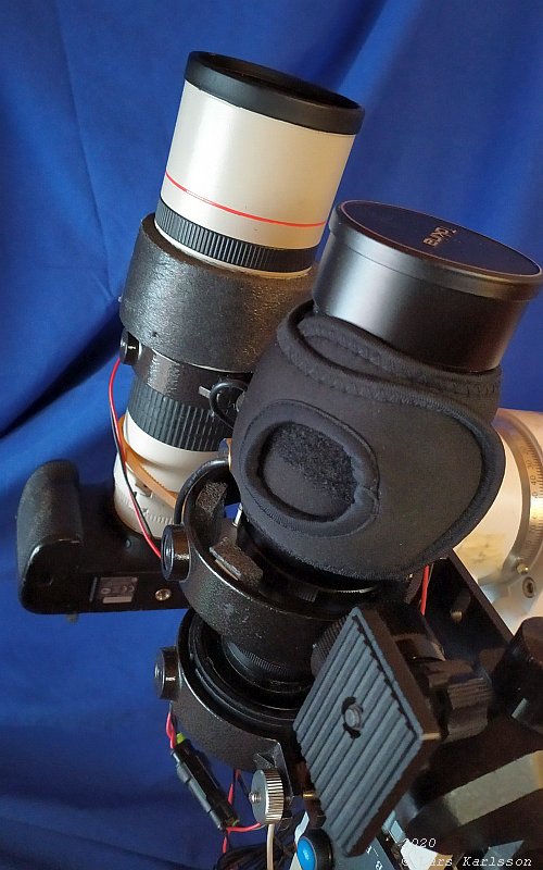 EQ6 mount and Canon 300 mm f/4 L lens setup