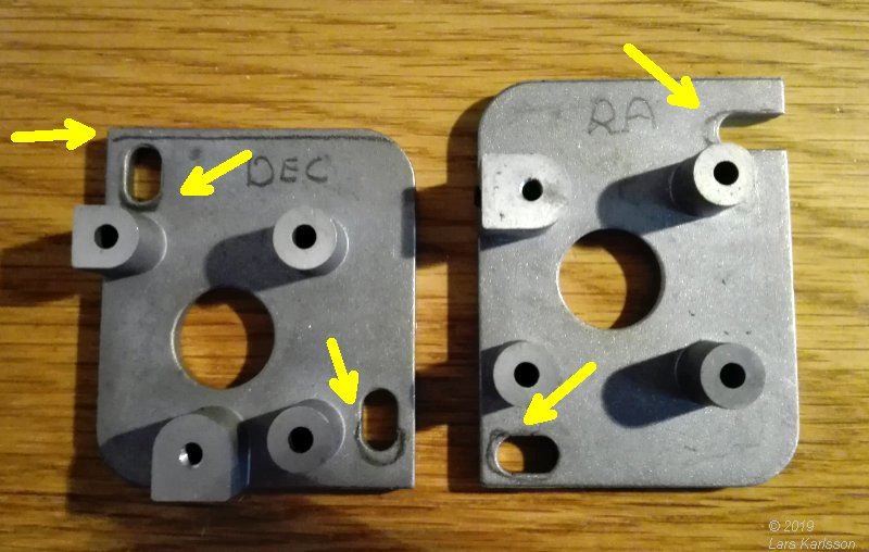 EQ6 Mount, RA and DEC shaft shims