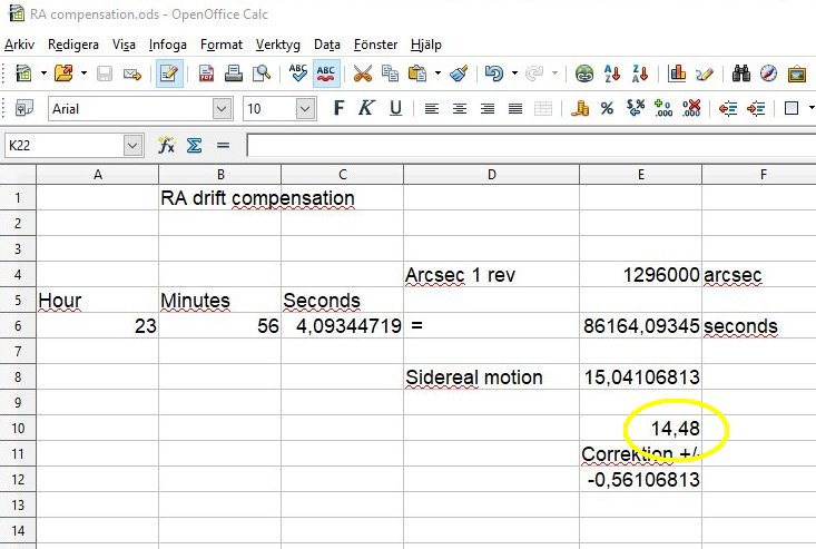 EQMOD: Deep into the RA drift compensation