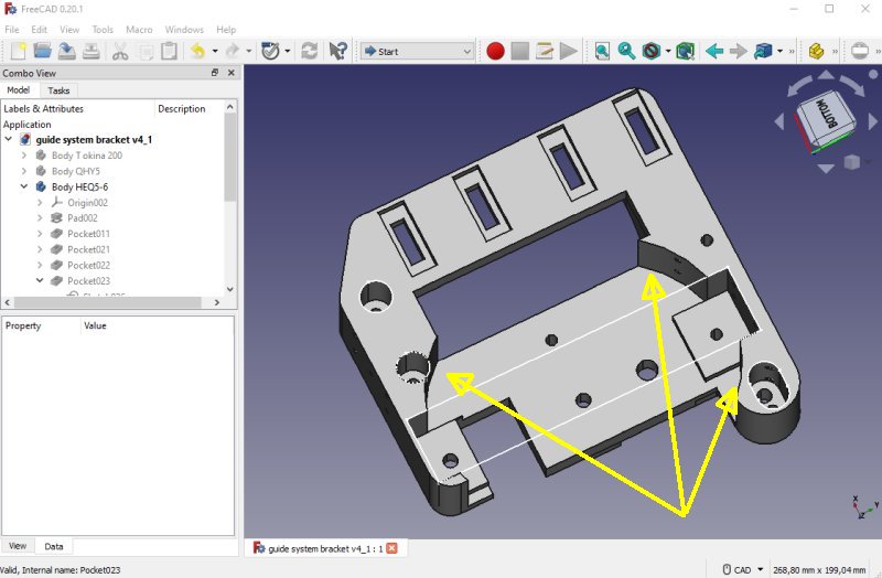 HEQ5 and Raspberry: Raspberry PI4 bracket