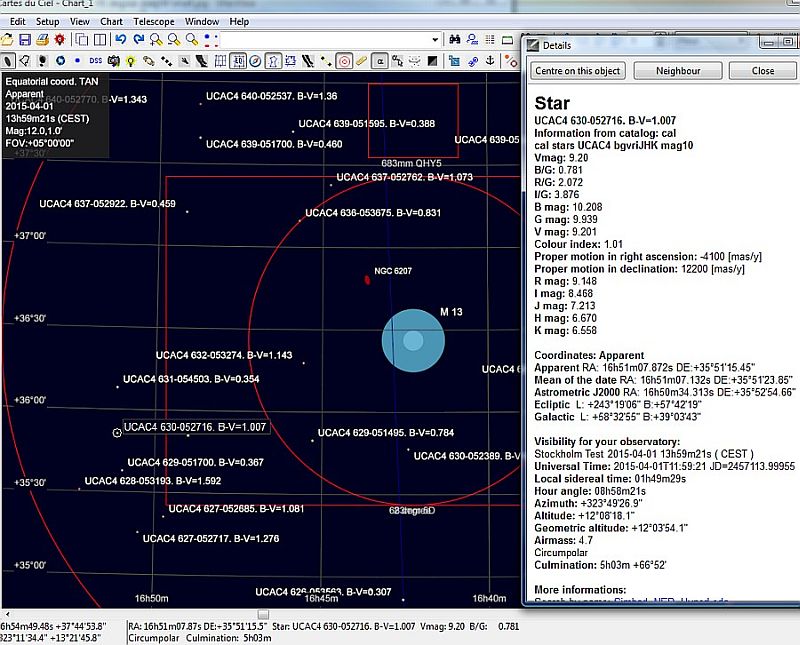 CDC with calibration stars