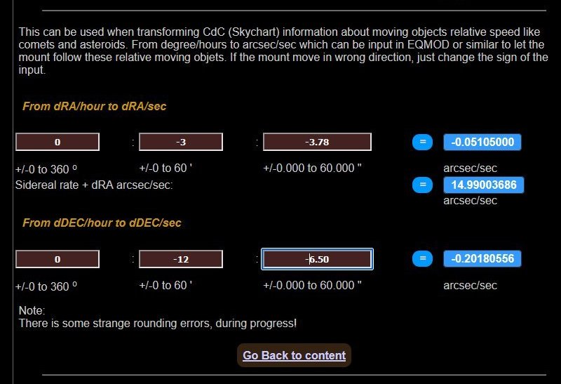 Project: INDI EQMOD driver Custom Track rates