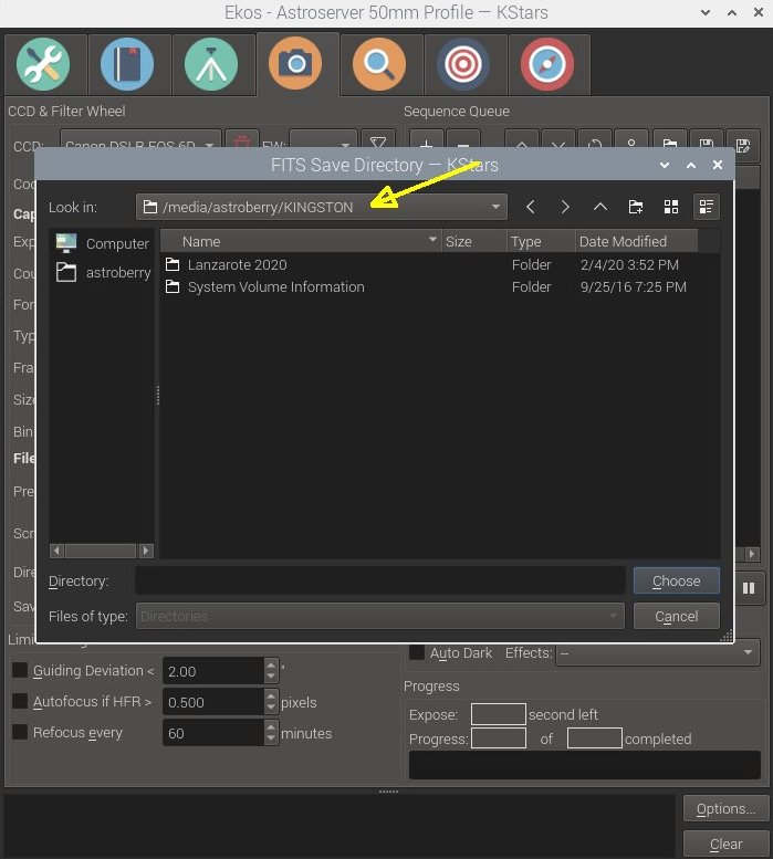 Setup INDI Control Panel 'Canon DSLR'