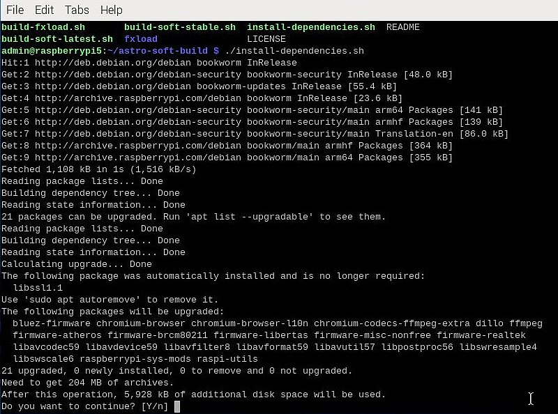 Raspberry Pi5 with passive cooler, used as an astro server