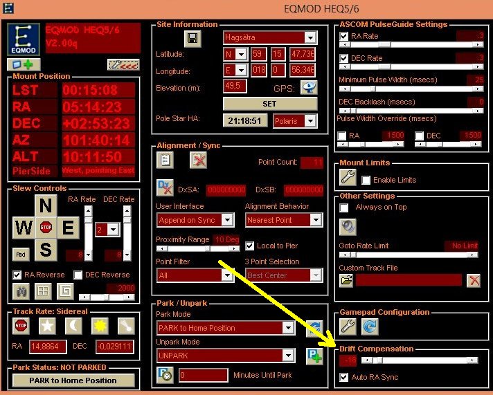 EQ6 Mount, Drift align and guide calibration
