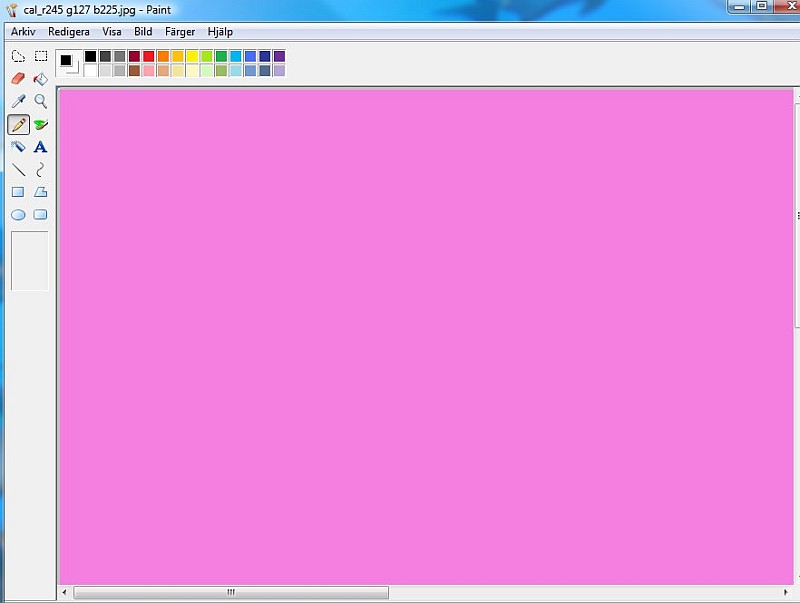 Pink calibration image