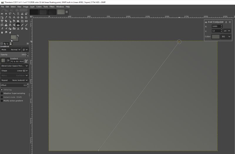 Draw the gradient line, Gimp