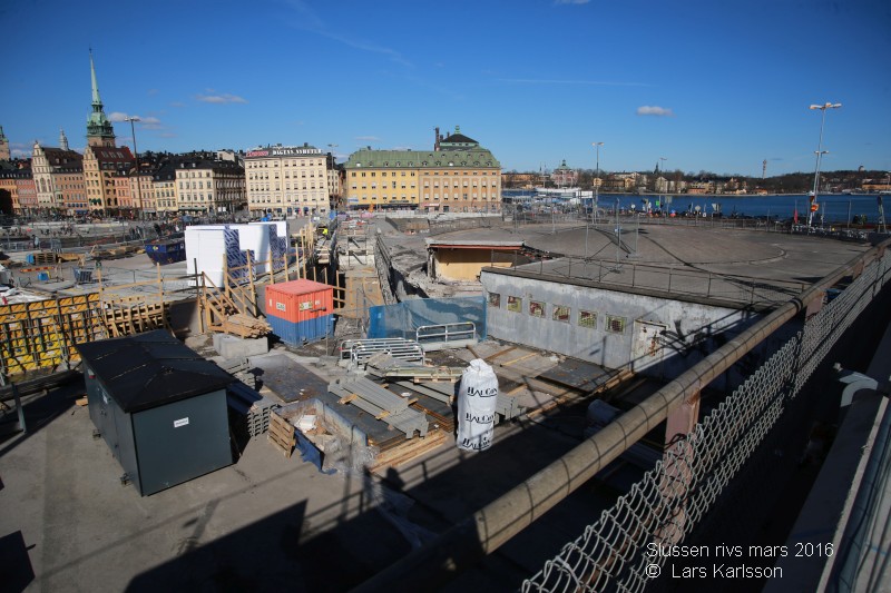 Slussen rivs, mars 2016