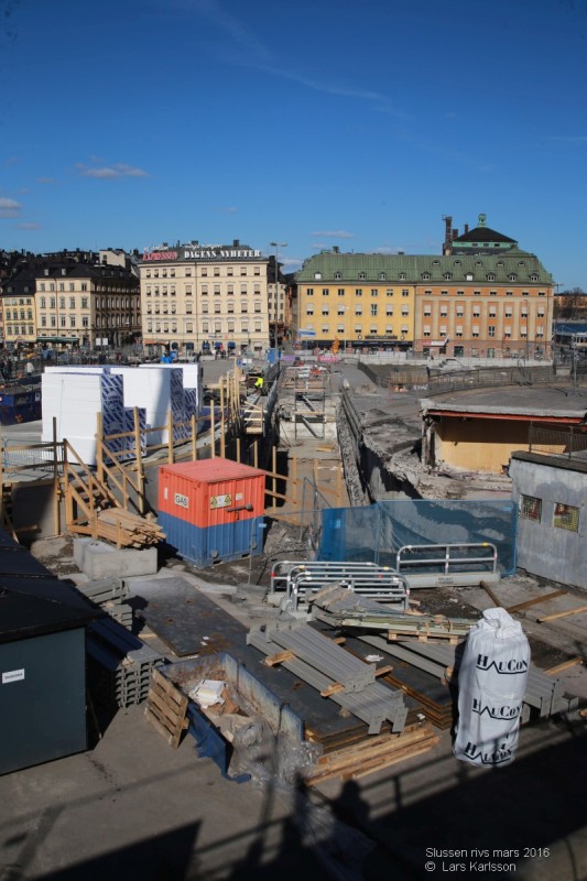 Slussen rivs, mars 2016