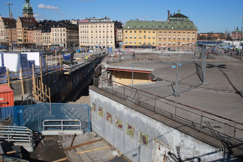 Slussen rivs, mars 2016