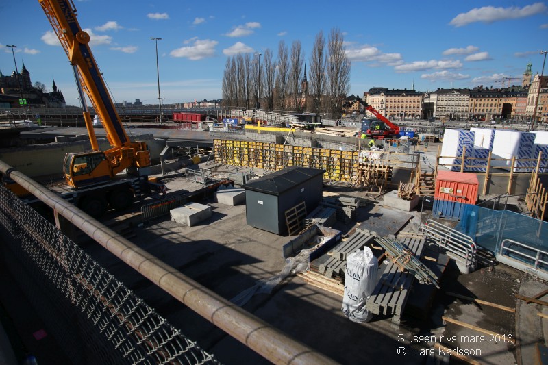 Slussen rivs, mars 2016