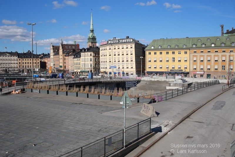 Slussen rivs, mars 2016