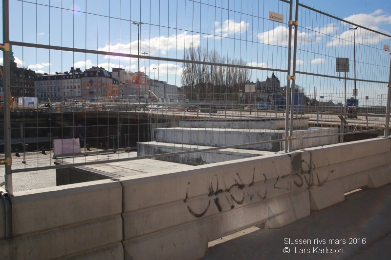 Slussen rivs, mars 2016