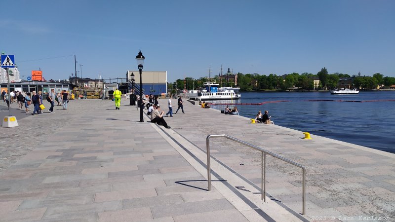 Stockholm Nya Slussen, kajen vid Gamla Stan och Skeppsbron vid Nya Slussen, maj 2023