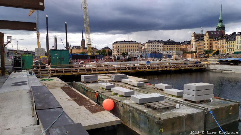 Stockholm Nya Slussen, slusskanalen, juli 2023