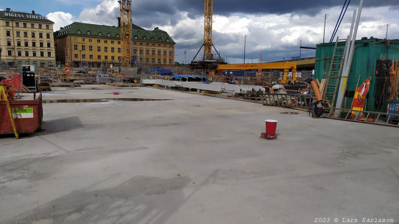 Stockholm Nya Slussen, slusskanalen, juli 2023