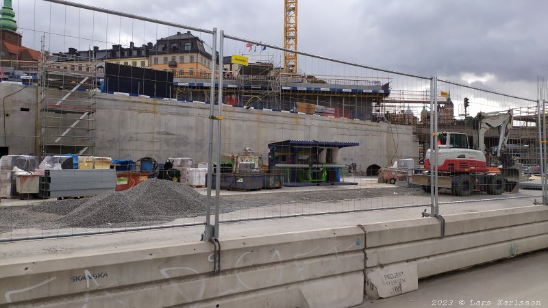 Stockholm Nya Slussen, slusskanalen, juli 2023