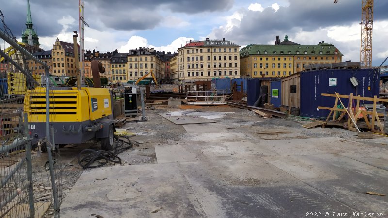 Stockholm Nya Slussen, slusskanalen, juli 2023