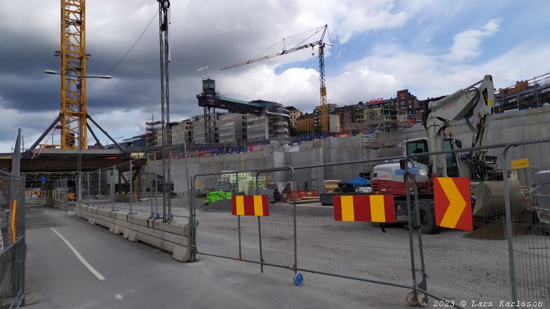 Stockholm Nya Slussen, slusskanalen, juli 2023