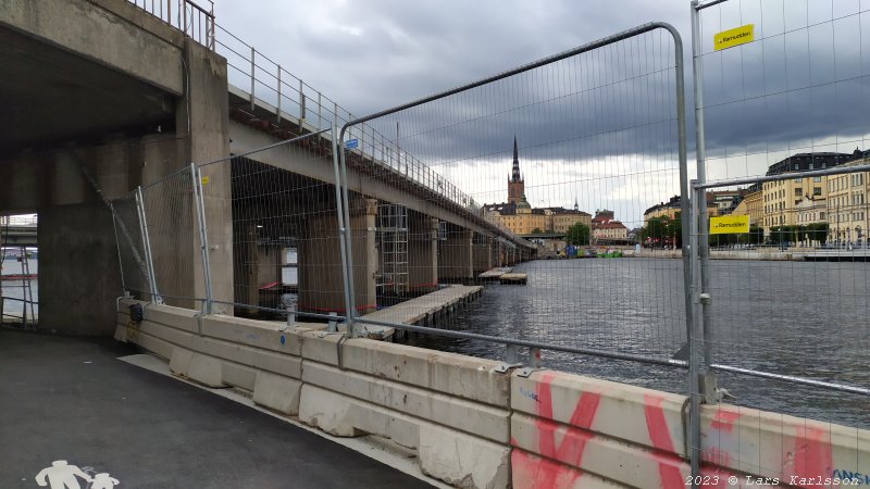 Stockholm Nya Slussen, slusskanalen, juli 2023