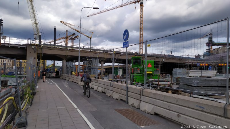 Stockholm Nya Slussen, slusskanalen, juli 2023