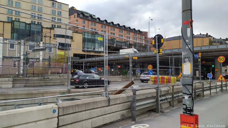 Stockholm Nya Slussen, slusskanalen, juli 2023