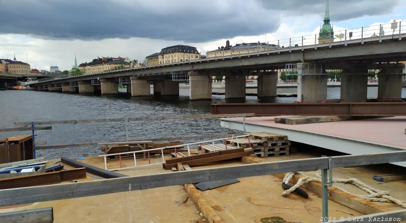 Stockholm Nya Slussen, slusskanalen, juli 2023