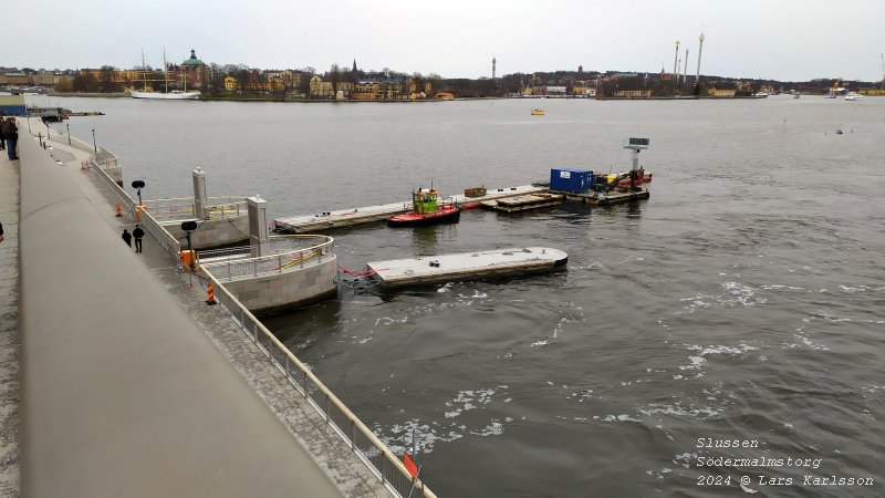 Stockholm Nya Slussen, arbetet vid Södermalmstorg fortskrider, mars 2024