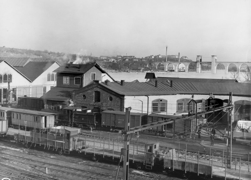 Liljeholmen lokstall, SJ Liljeholmens Verkstad. Källa: Digitalt Museum