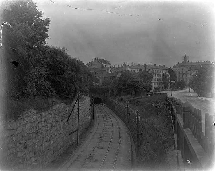 Sammanbindningsbanan vid Södra station, södra mynningen. Källa: Stockholmskällan