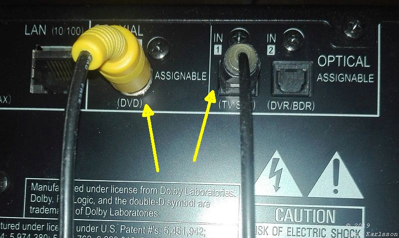 Coaxial and Optical SPDIF intputs on receiver