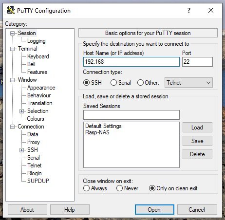 Raspberry NAS setup