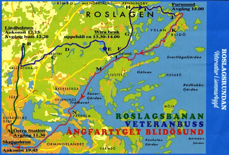 Roslagsrundan by old train, bus and steamship, 2019