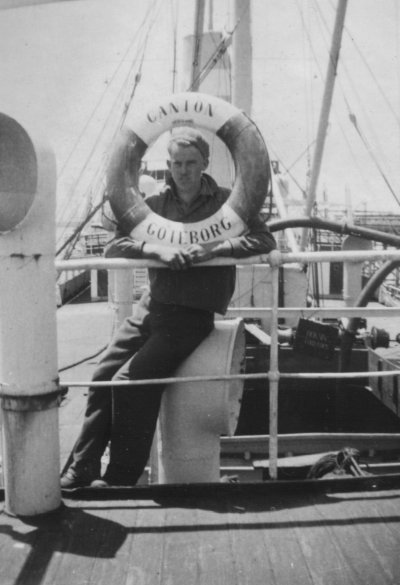 Evert ombord på M/S Canton, 1939