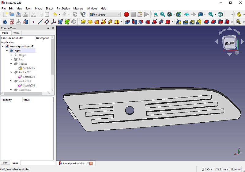 Chrysler Crossfire: Turn signal light adapter, 3D-print