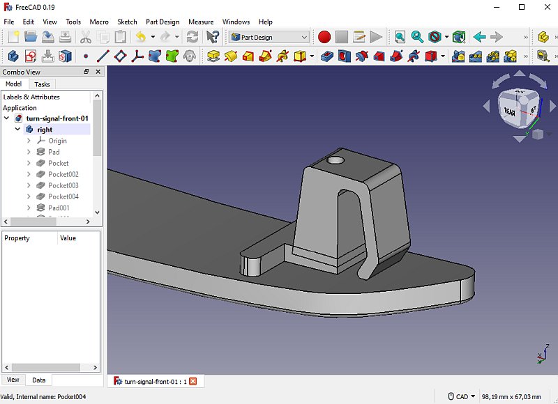 Chrysler Crossfire: Turn signal light adapter, 3D-print