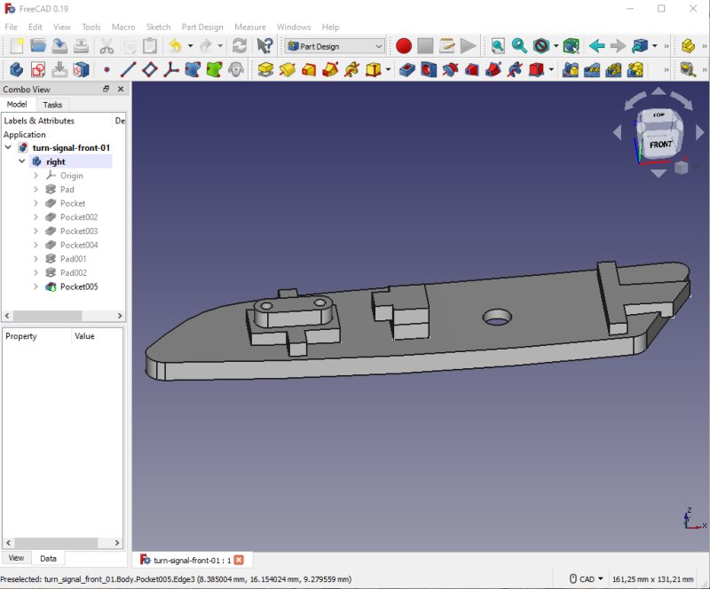 Chrysler Crossfire: Turn signal light adapter, 3D-print