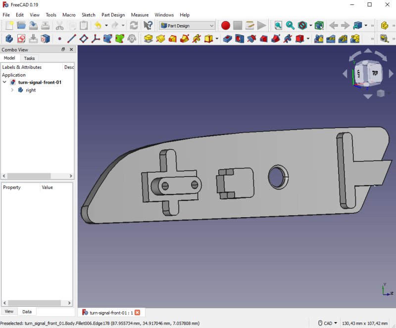 Chrysler Crossfire: Turn signal light adapter, 3D-print